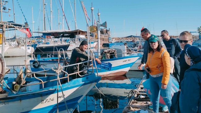 Départ pour la visite de l'aire marine protégée des îles Kuriat en Tunisie